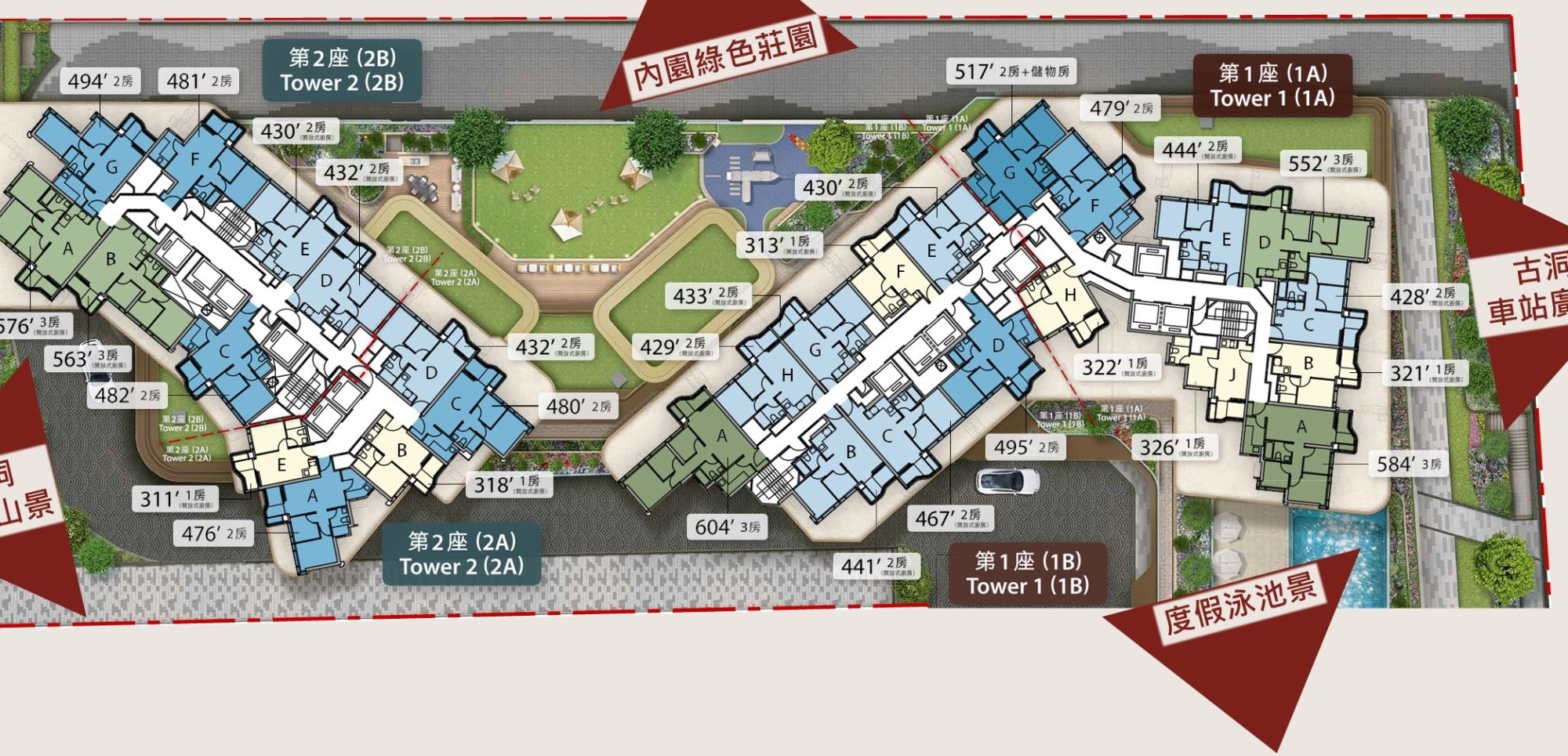 Park Silicon及Palo Springs兩期總平面參考